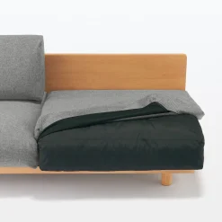 Muji Sofá sin brazos de poliéster tejido para 3 personas - Gris