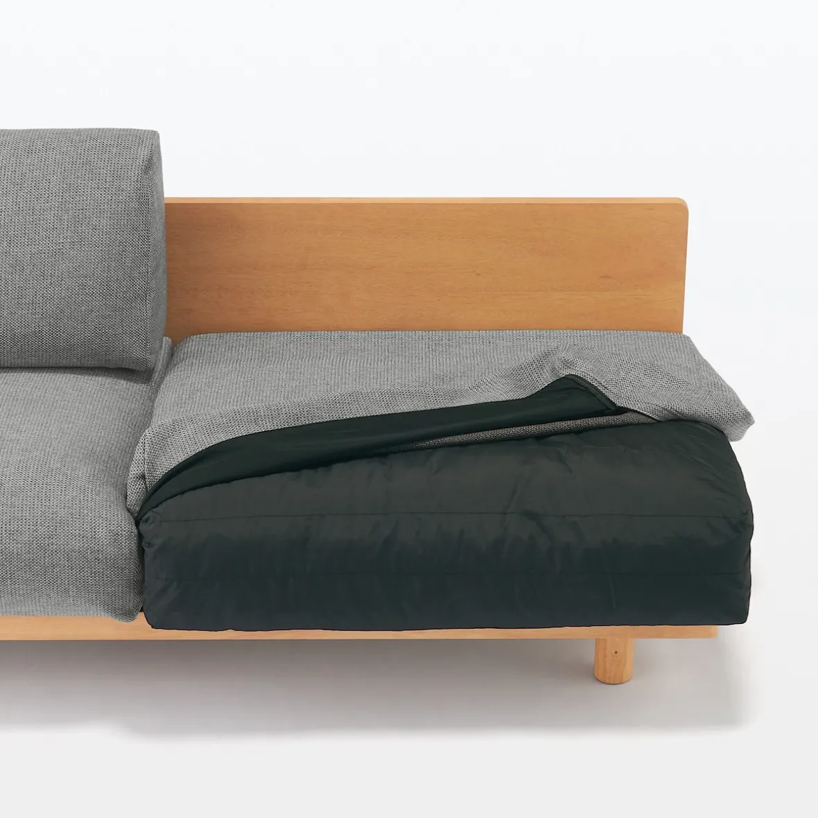 Muji Sofá sin brazos de poliéster tejido para 3 personas - Gris