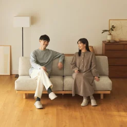 Muji Sofá sin brazos de poliéster tejido para 3 personas - Gris