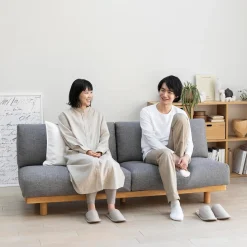 Best Muji Sofá sin brazos de poliéster tejido para 2 personas - Gris