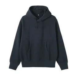 Discount Muji Sudadera con capucha de punto tradicional de algodón para hombre
