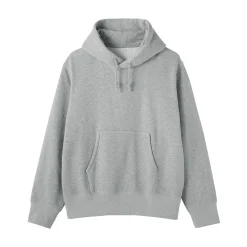 Discount Muji Sudadera con capucha de punto tradicional de algodón para hombre