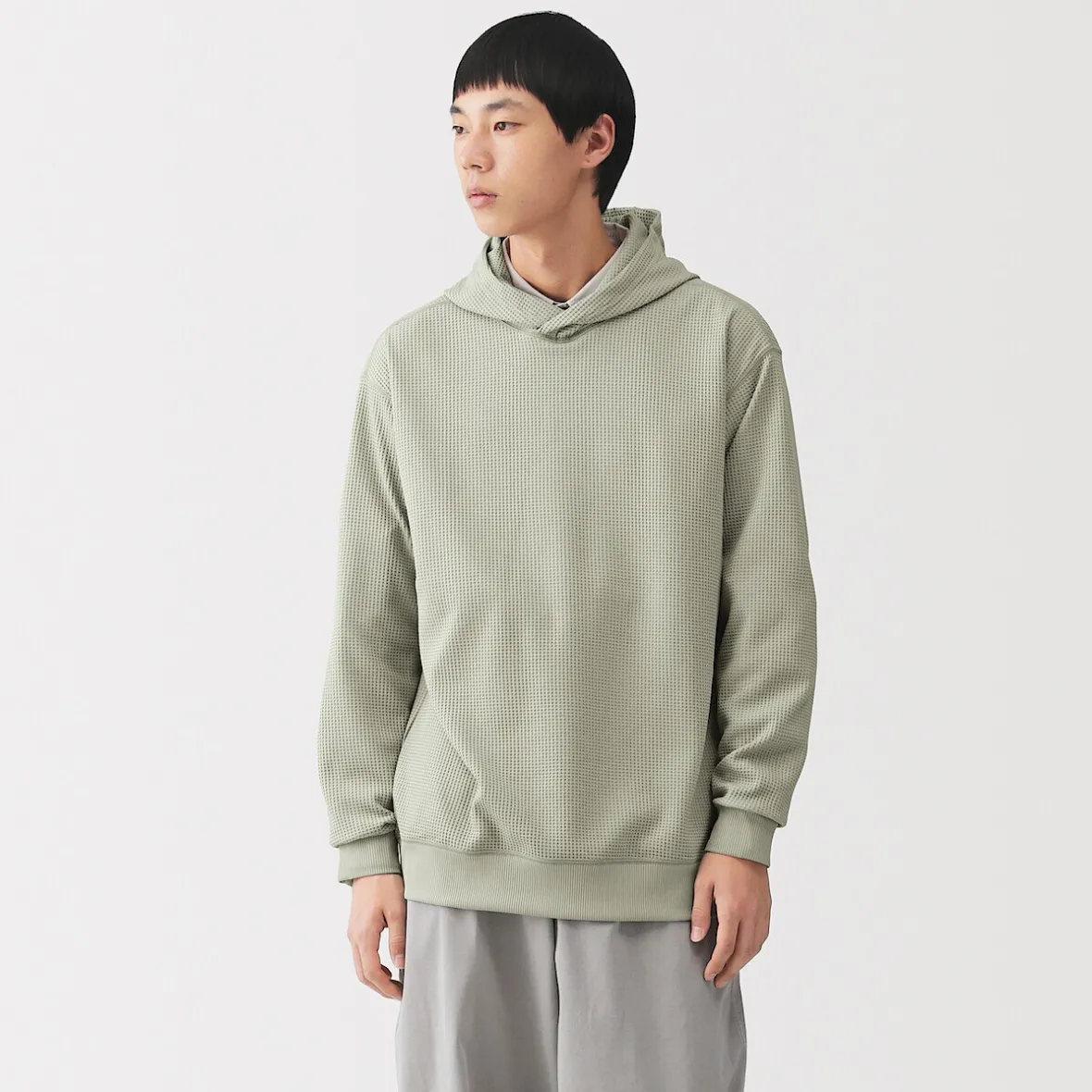 Best Muji Sudadera con capucha de tejido waffle y Quick Dry para hombre