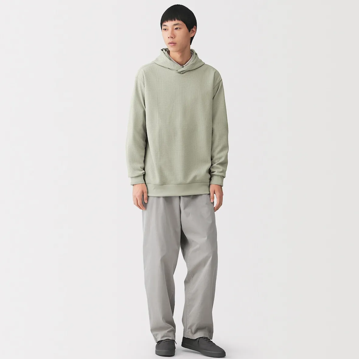 Best Muji Sudadera con capucha de tejido waffle y Quick Dry para hombre