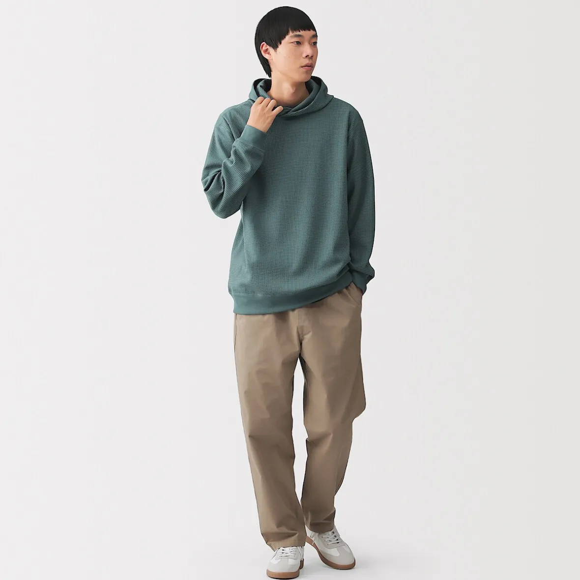 Best Muji Sudadera con capucha de tejido waffle y Quick Dry para hombre