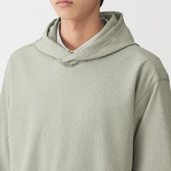 Best Muji Sudadera con capucha de tejido waffle y Quick Dry para hombre