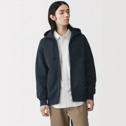 Outlet Muji Sudadera con capucha y cremallera para hombre