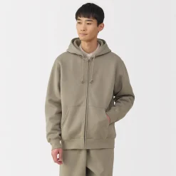 Outlet Muji Sudadera con capucha y cremallera para hombre