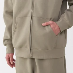 Outlet Muji Sudadera con capucha y cremallera para hombre
