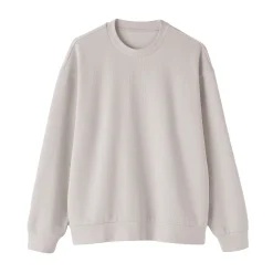Best Muji Sudadera con cuello redondo y doble punto para hombre