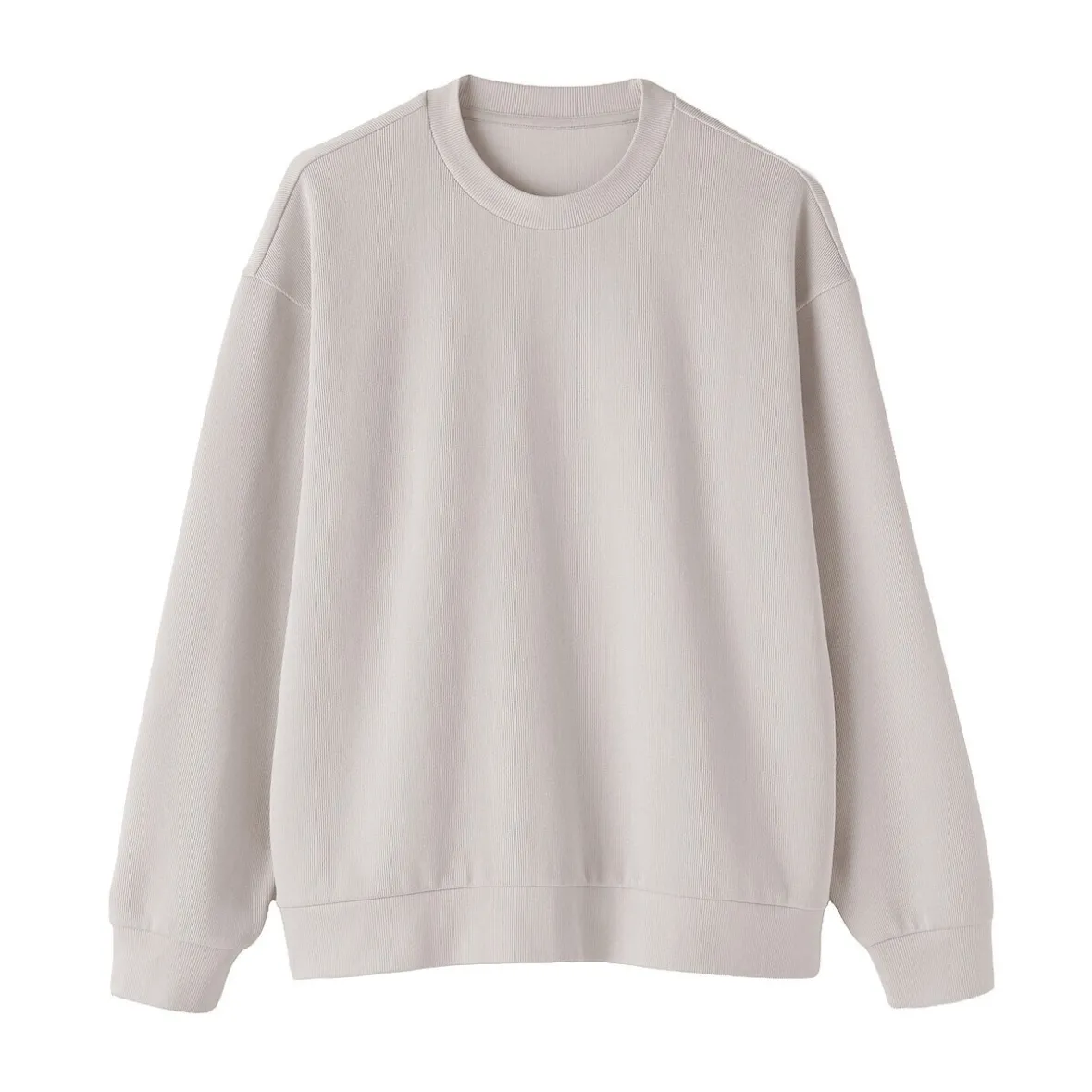 Best Muji Sudadera con cuello redondo y doble punto para hombre