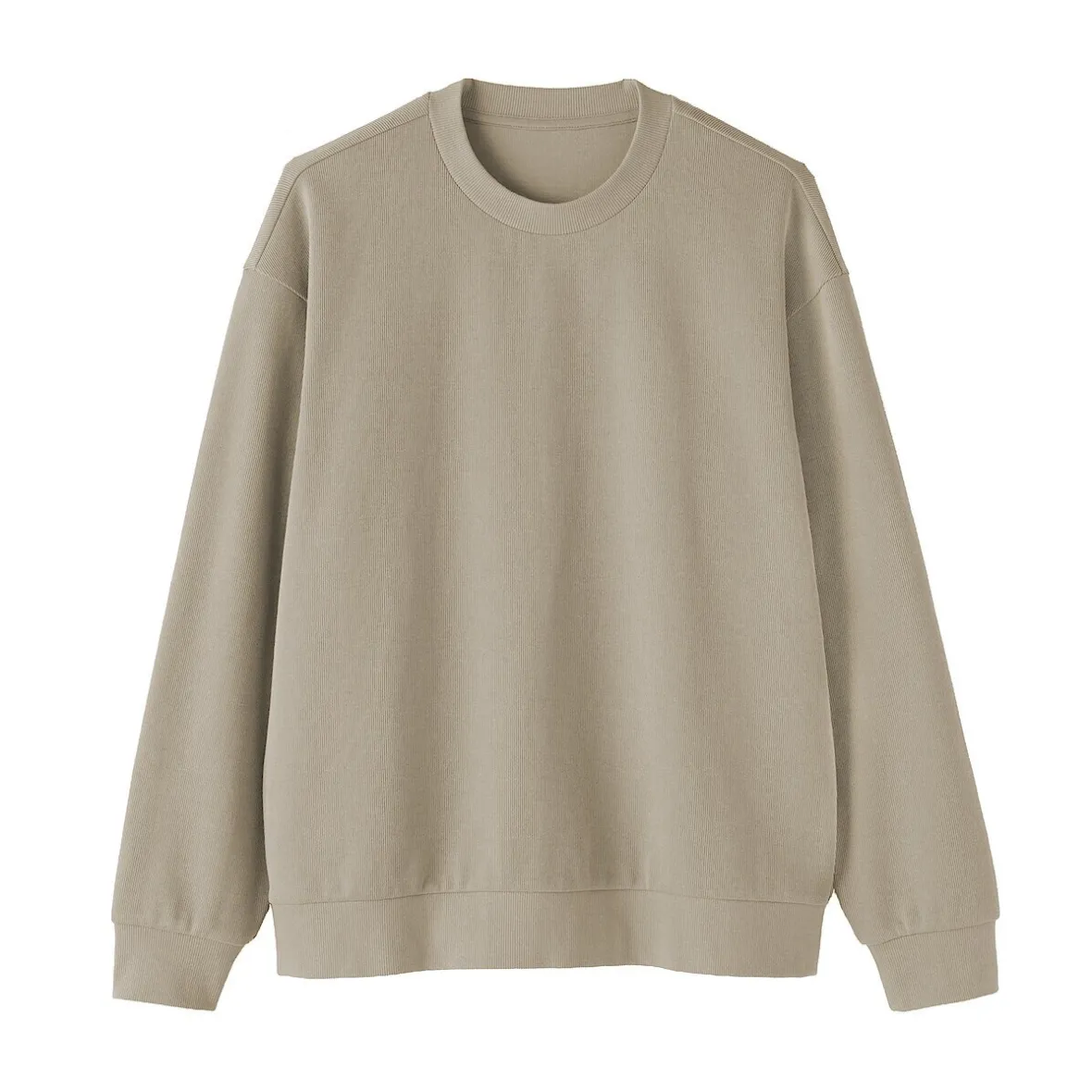 Best Muji Sudadera con cuello redondo y doble punto para hombre