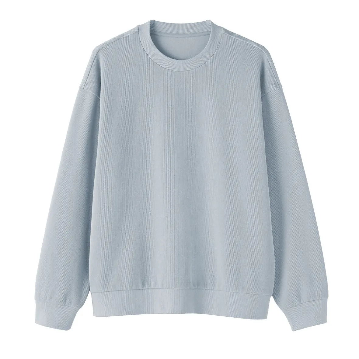 Best Muji Sudadera con cuello redondo y doble punto para hombre