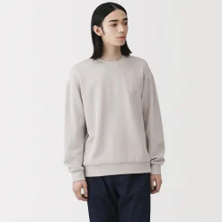 Best Muji Sudadera con cuello redondo y doble punto para hombre