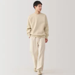 New Muji Sudadera de cuello redondo para hombre Marfil