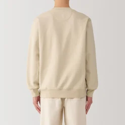 New Muji Sudadera de cuello redondo para hombre Marfil
