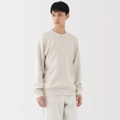 Online Muji Sudadera de punto tradicional de algodón para hombre