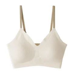 Discount Muji Sujetador acanalado Soft Touch cómodo para mujer