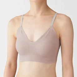 Discount Muji Sujetador acanalado Soft Touch cómodo para mujer