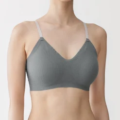 Discount Muji Sujetador acanalado Soft Touch cómodo para mujer