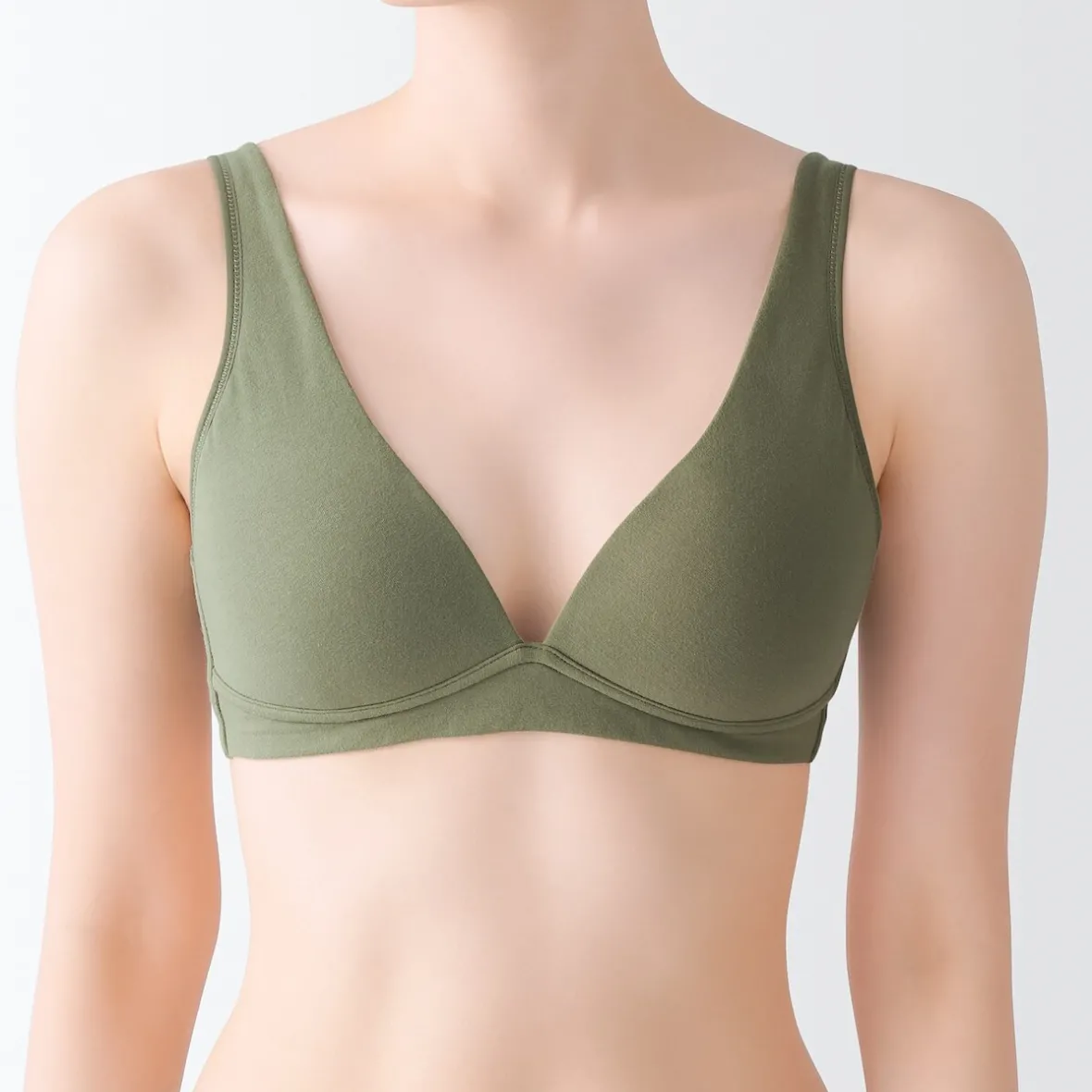 Online Muji Sujetador escotado sin aros de mezcla de algodón para mujer