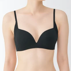 New Muji Sujetador sin aros de mezcla de algodón con soporte lateral para mujer