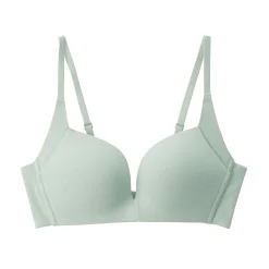 New Muji Sujetador sin aros de mezcla de algodón con soporte lateral para mujer