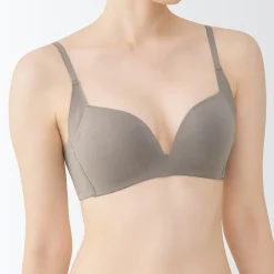 New Muji Sujetador sin aros de mezcla de algodón con soporte lateral para mujer