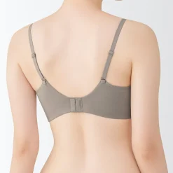 New Muji Sujetador sin aros de mezcla de algodón con soporte lateral para mujer