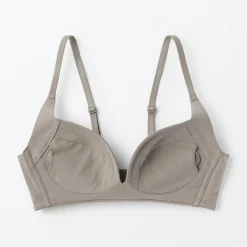 New Muji Sujetador sin aros de mezcla de algodón con soporte lateral para mujer