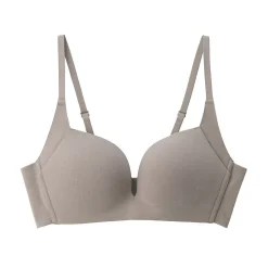 New Muji Sujetador sin aros de mezcla de algodón con soporte lateral para mujer