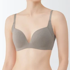 New Muji Sujetador sin aros de mezcla de algodón con soporte lateral para mujer
