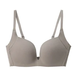 New Muji Sujetador sin aros de mezcla de algodón con soporte lateral para mujer