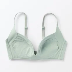 New Muji Sujetador sin aros de mezcla de algodón con soporte lateral para mujer