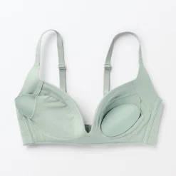 New Muji Sujetador sin aros de mezcla de algodón con soporte lateral para mujer