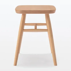 New Muji Taburete con pata redondeada de haya maciza