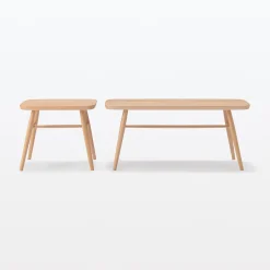 New Muji Taburete con pata redondeada de haya maciza