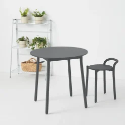 Discount Muji Taburete de aluminio - Gris oscuro