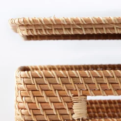 Online Muji Tapa para cesta de Ratán