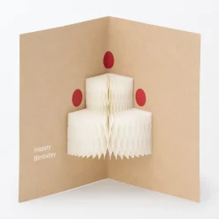 Hot Muji Tarjeta pop‐up de papel de panal ‐ pastel