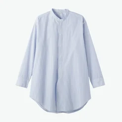 Hot Muji Túnica con cuello mao de popelín de algodón orgánico para mujer