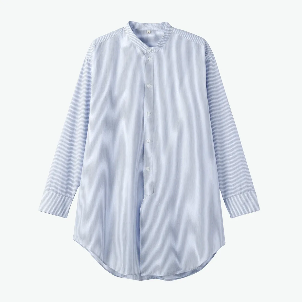Hot Muji Túnica con cuello mao de popelín de algodón orgánico para mujer