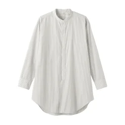 Hot Muji Túnica con cuello mao de popelín de algodón orgánico para mujer