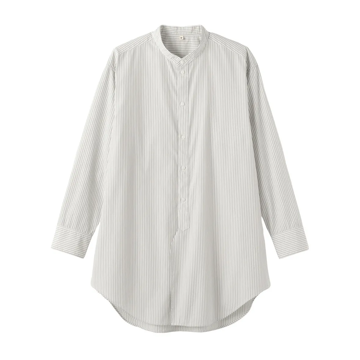 Hot Muji Túnica con cuello mao de popelín de algodón orgánico para mujer