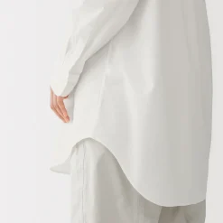 Hot Muji Túnica con cuello mao de popelín de algodón orgánico para mujer