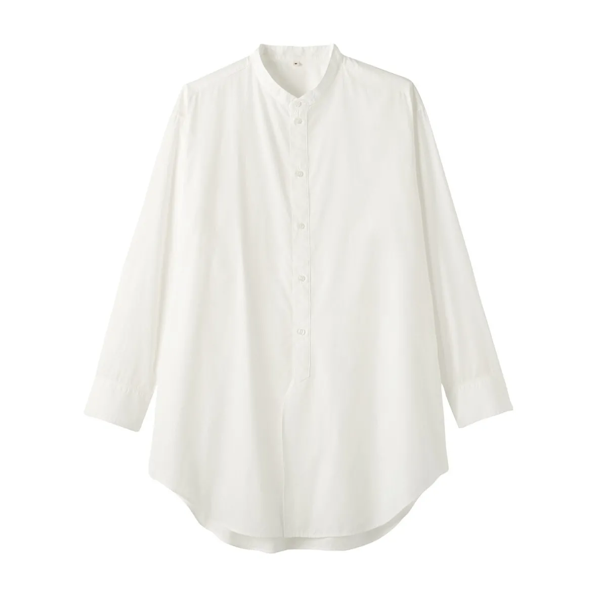 Hot Muji Túnica con cuello mao de popelín de algodón orgánico para mujer