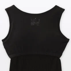 Online Muji Top corto de sujetador de algodón acanalado para mujer