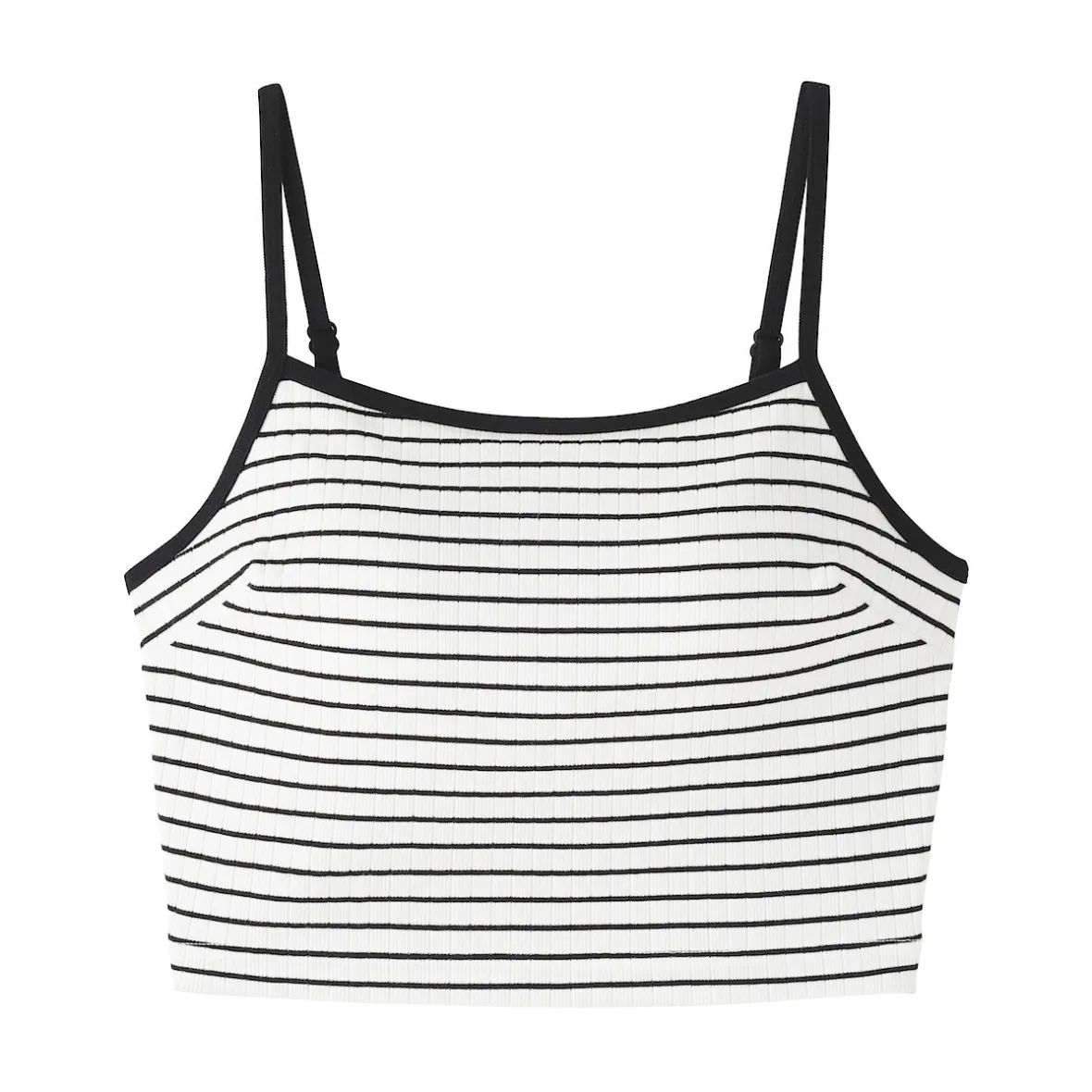 Clearance Muji Top corto de sujetador de algodón acanalado para mujer