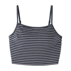 Clearance Muji Top corto de sujetador de algodón acanalado para mujer