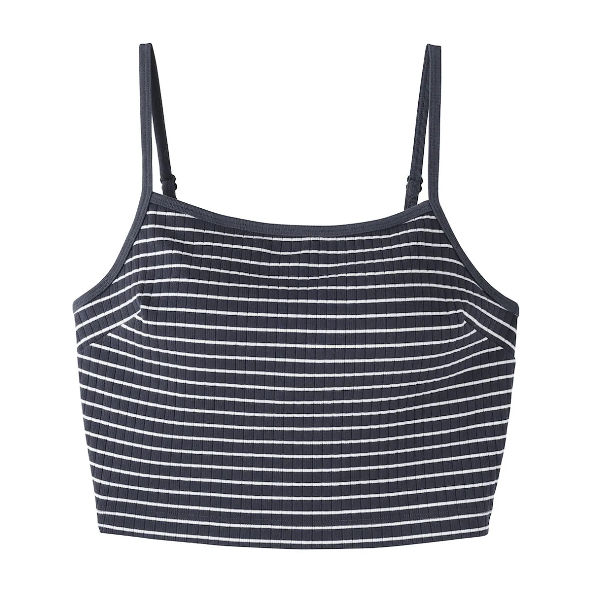 Clearance Muji Top corto de sujetador de algodón acanalado para mujer